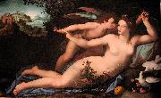 Alessandro Allori Venus disarming Cupid. Spain oil painting artist